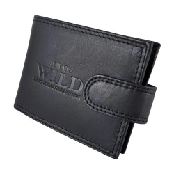 Always Wild férfi bőr pénztárca, fekete, 10,5 x 8,0 x 2 cm