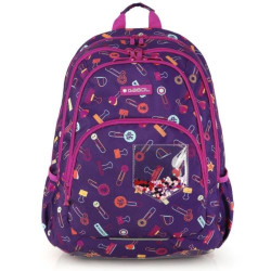 A Gabol Diary vidám, lányos színű és mintájú hátizsák, ami kialakításának köszönhetőn ideális iskolatáska kisiskolásoknak.