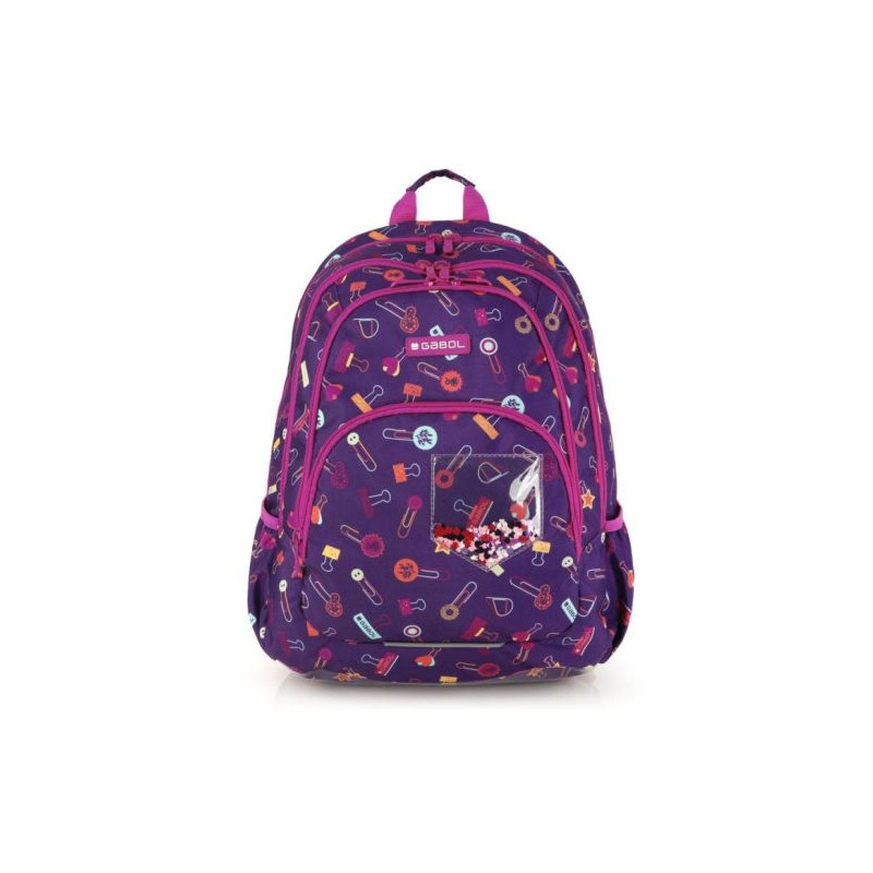 A Gabol Diary vidám, lányos színű és mintájú hátizsák, ami kialakításának köszönhetőn ideális iskolatáska kisiskolásoknak.